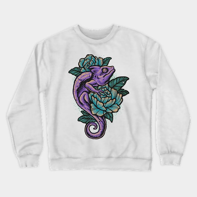 Chameleon flowers Crewneck Sweatshirt by vhiente